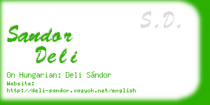 sandor deli business card